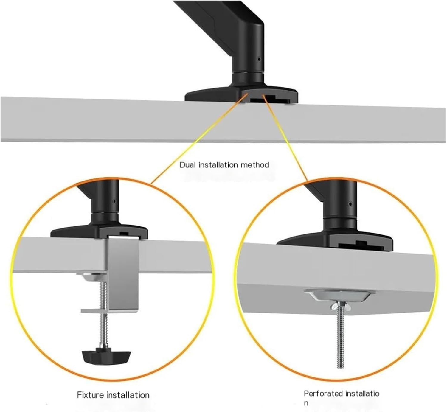 Single-Screen Aluminum Alloy Monitor Stand Pneumatic arm Computer Telescopic Rotating Lifting Shelf Load-Bearing 10KG