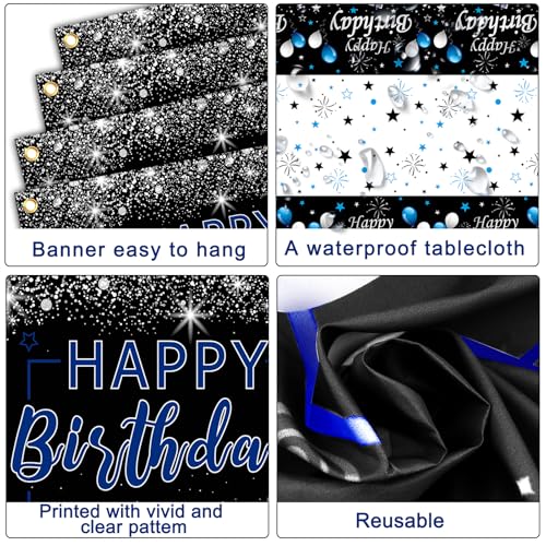 Nigifter Black and Blue Birthday Party Decorations for Boys Men Women Girls by Nigifter - Used condition - Image 3