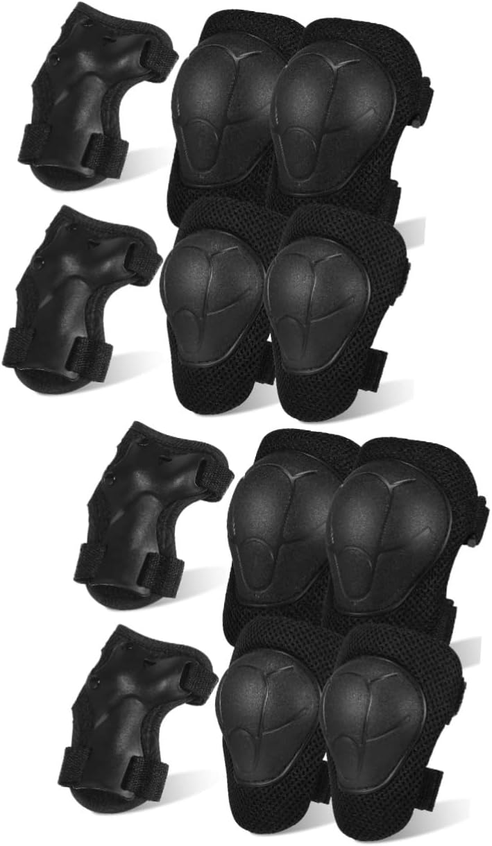 Ipetboom 2sets Boys and Girls Protective Gear Set Elbow Pads Wrist Guards Soft Knee Pads for Skateboarding Roller Skating Cycling ATV