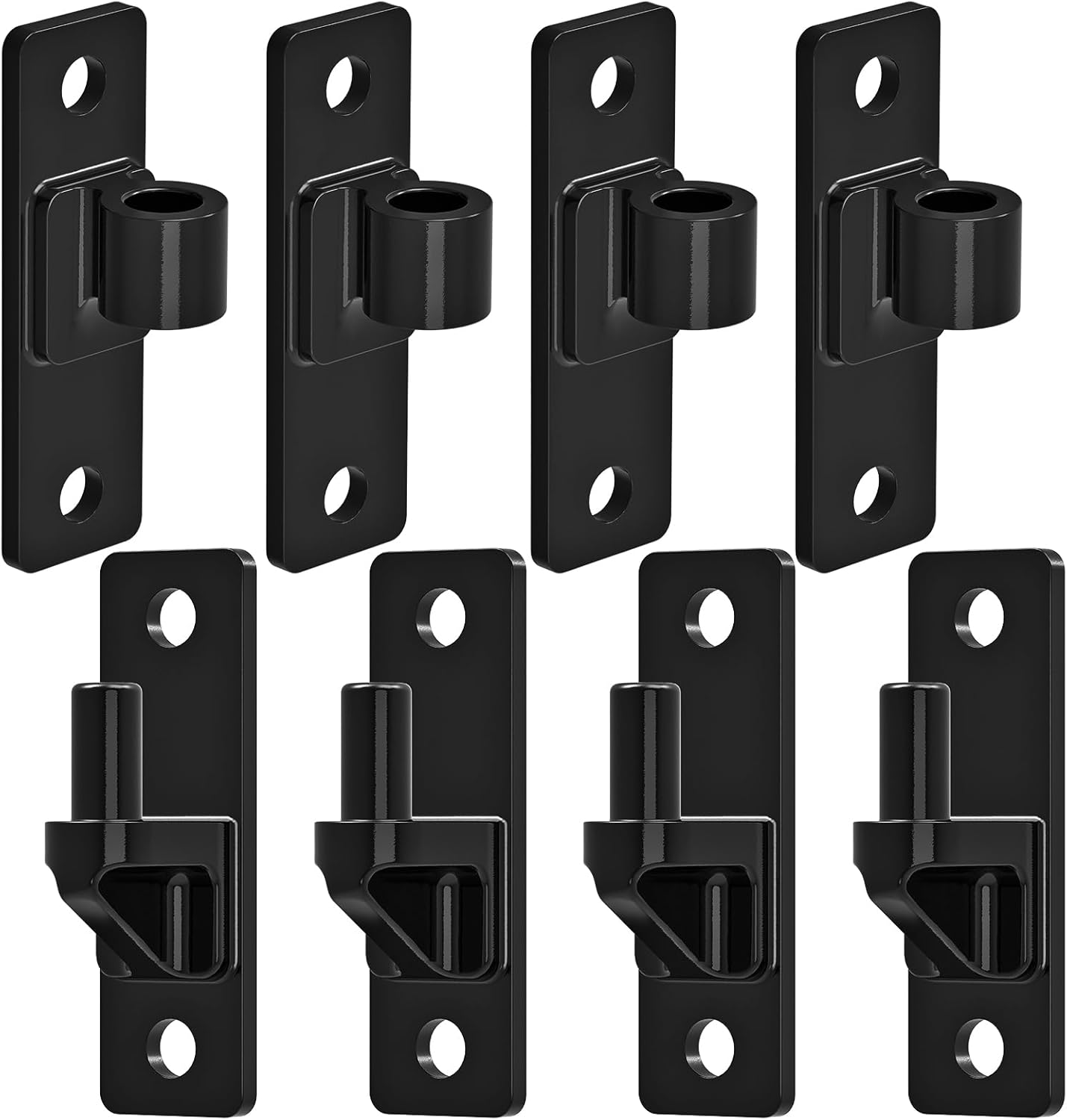 Insaga Heavy Duty Gate Hinges, High Strength Steel with E-Coating Finish, 6mm Thick Rustproof Hinges for Farm Gates, Chain Link Fences, Barns, Sheds & Driveways (4.9"x1.5") (Black-4Pack)
