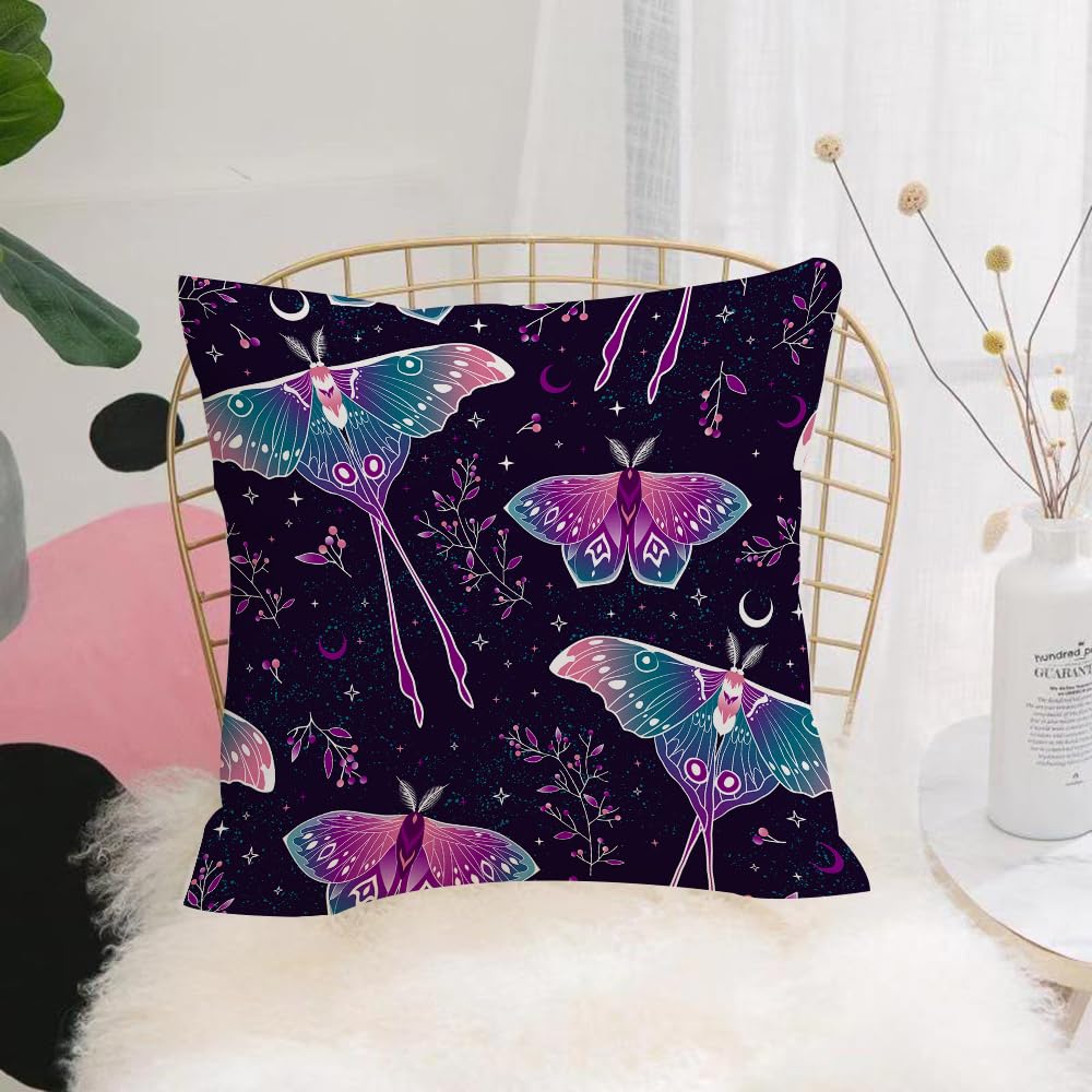 HYMSXW Cushion Cover,Throw Pillow Case Home Decorative for Living Room Bedroom Sofa Chair 20X20 Inch,Elegant celestial seamless pattern with herbs. Boho magic background with space,Pillowcase 50X50cm