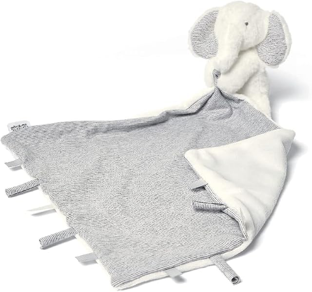 Mamas & Papas Super Soft Grey & White Welcome to the World Comforter, Suitable From Birth - Archie Elephant