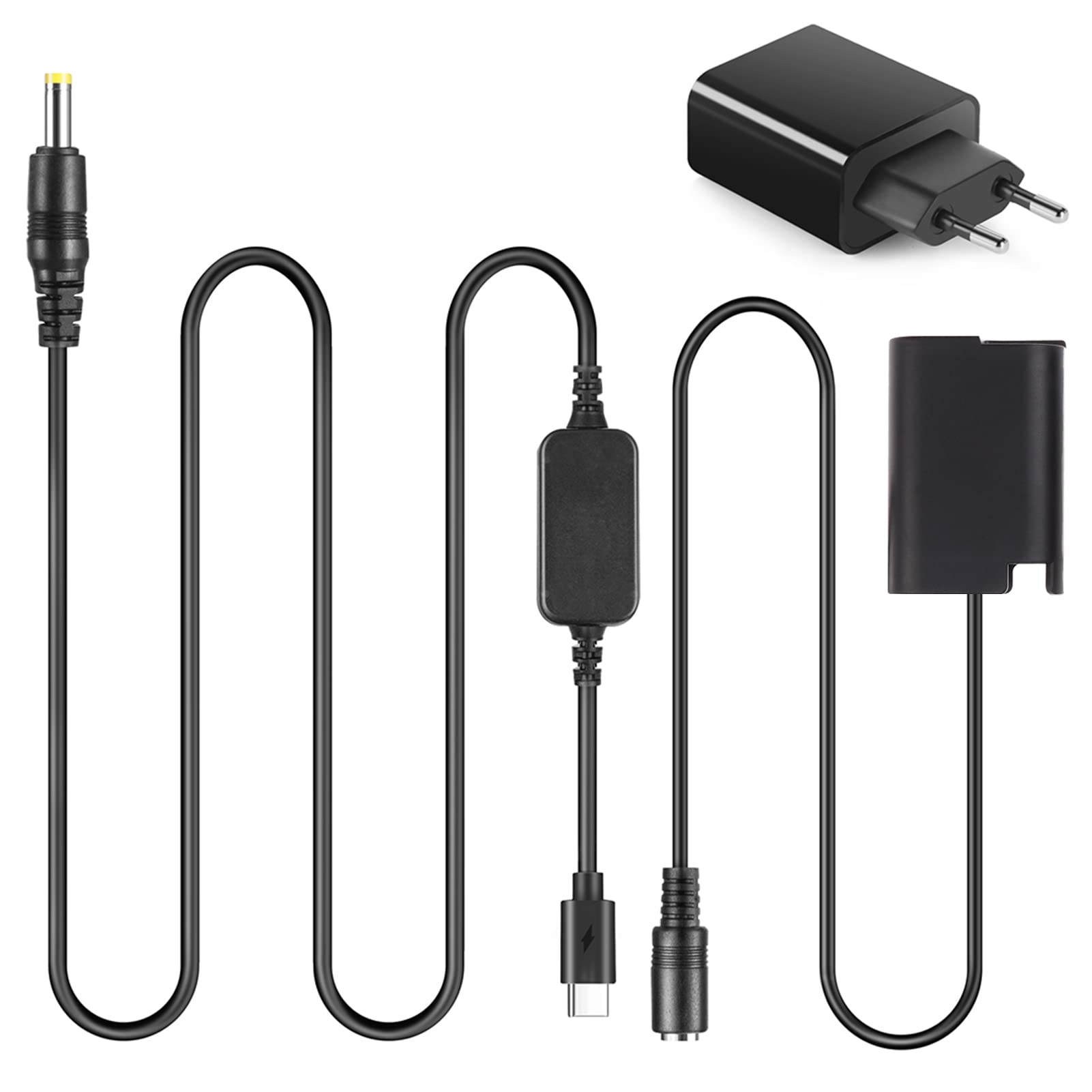 Adapter USB-C DMW-AC8 Kabel Zasilający DMW-DCC17 Dummy Łącznik Baterii PD Adapter Kit Wymień Baterię DMW-BLK22 do Panasonic Lumix S5 GH6 DC-S5K