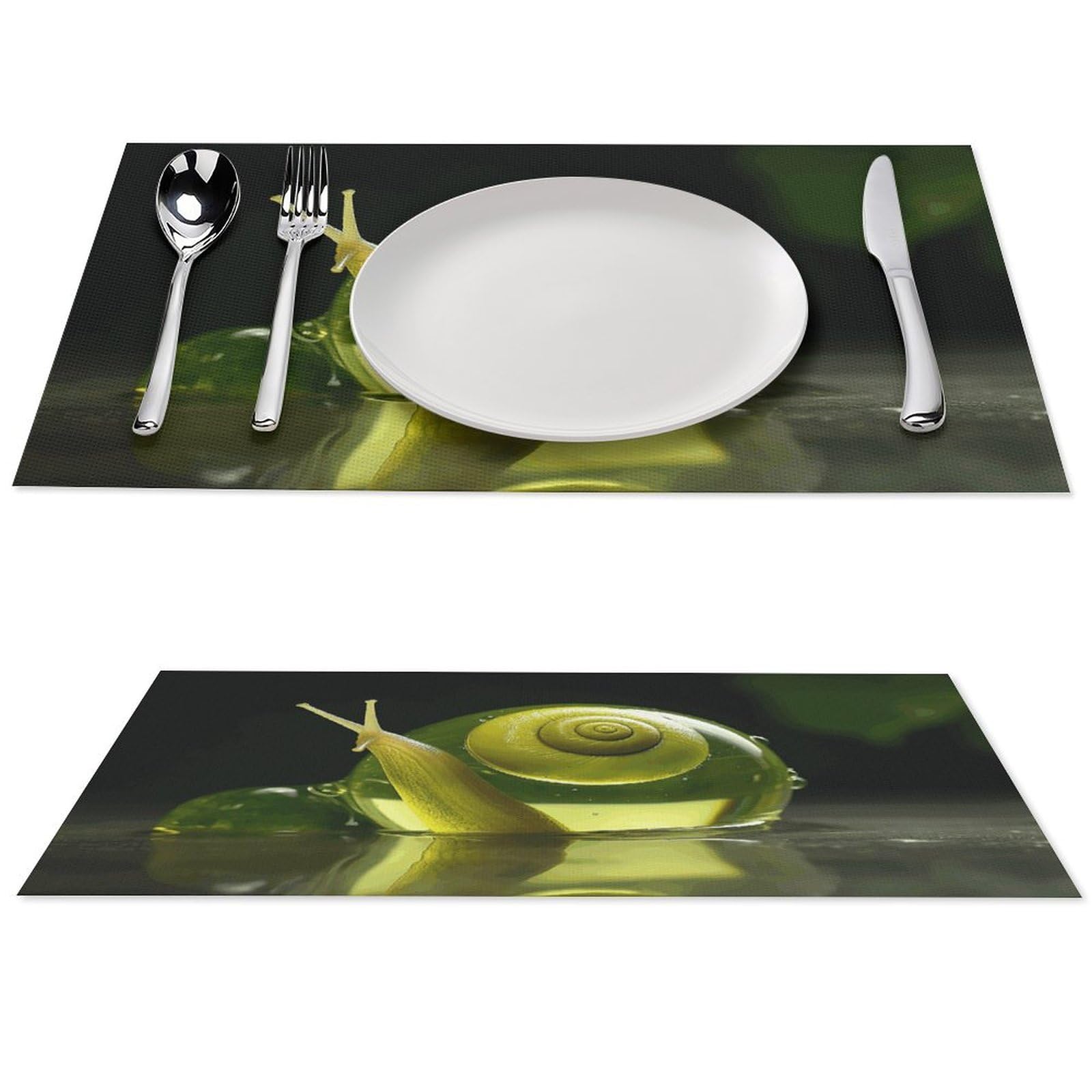 Set de table en verre escargot au design moderne et épuré