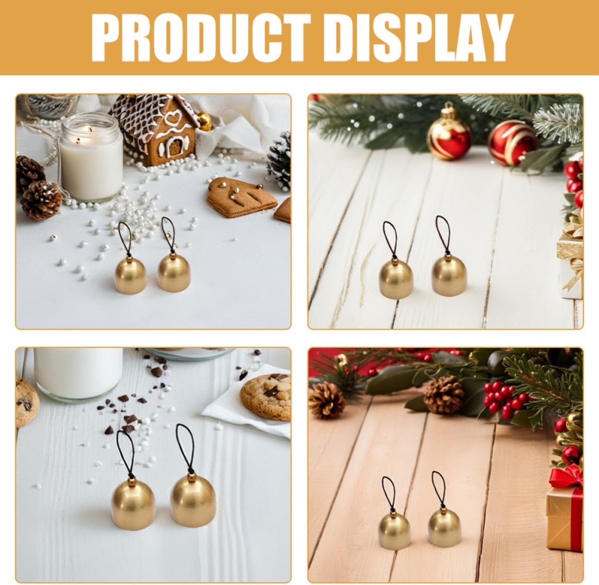 20pcs Mini Vintage Alloy Bells for Crafts Xmas Good Luck