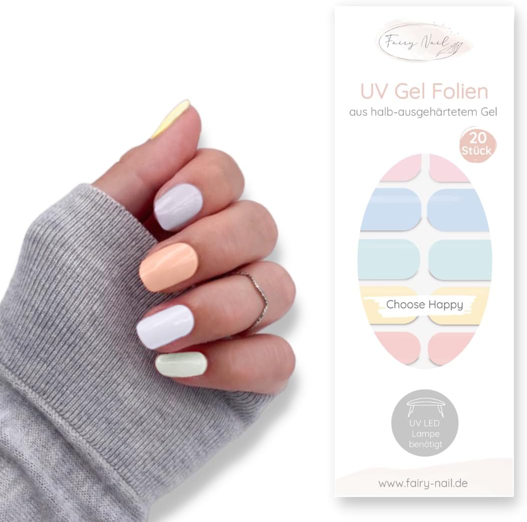 Fairy Nail UV Nagelfolien selbstklebende Gelfolien halb ausgehärtet 20 ...
