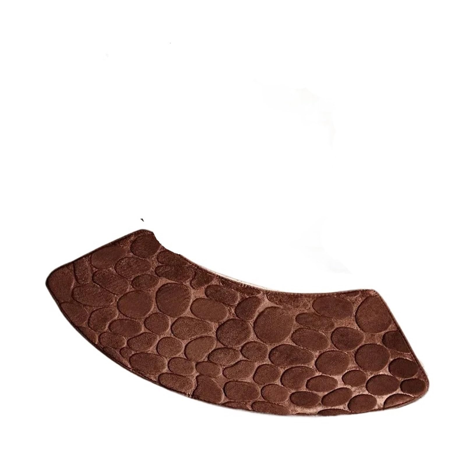 Curved Shower Mat 1PC Bathroom Floor Mat Pebble Embossed Carpet Curved Scalloped Mat Non-slip Area Rug Absorbent Floor-Mat Toilet Shower Bath Mats(Coffee,100x40cm)