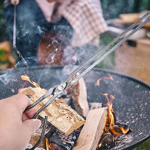 Miniatura 5 de Herramientas para chimenea, pinzas de leña, herramientas resistentes para hogueras, agarrador de troncos de 23.22 pulgadas de largo, pinzas de