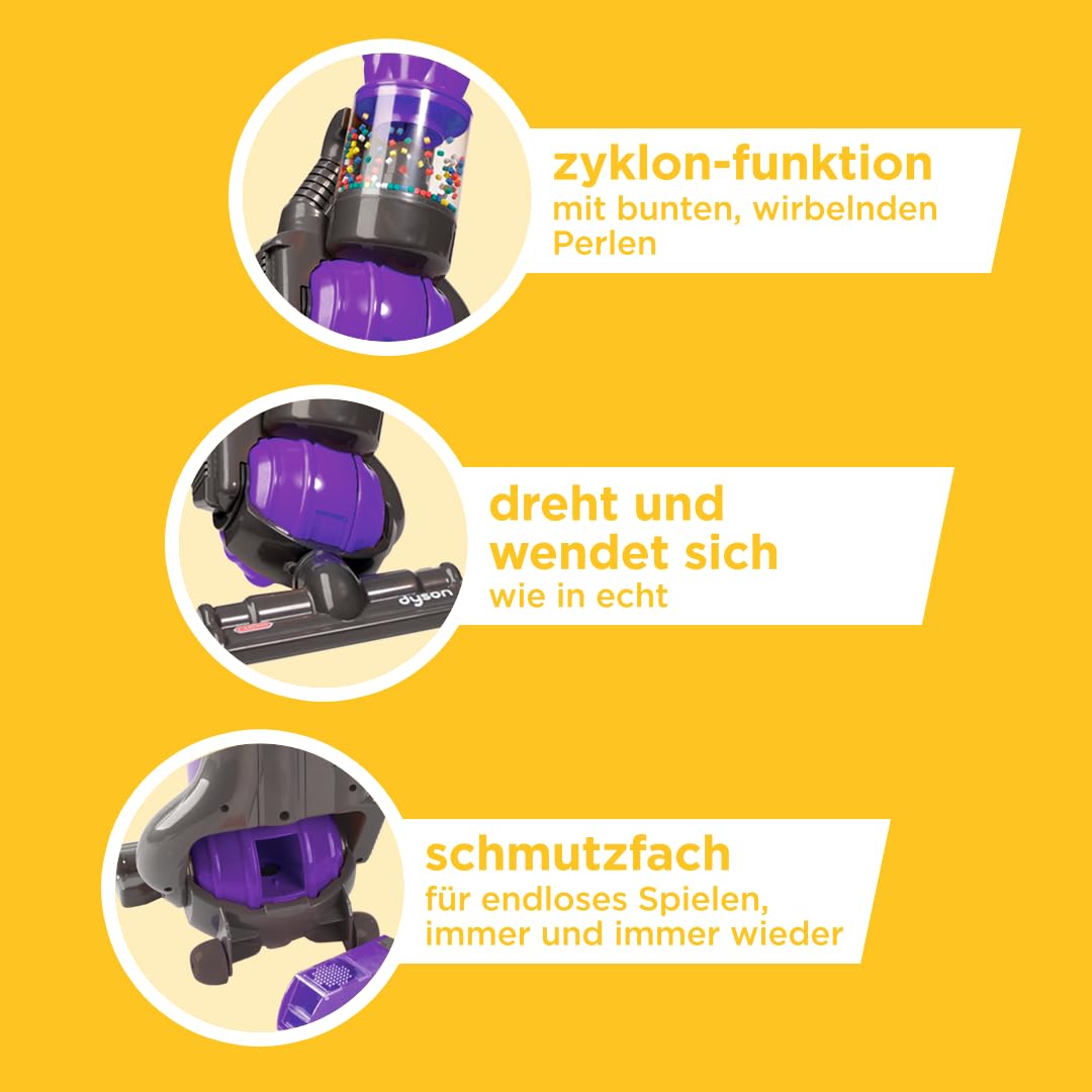 Casdon 66102, Dyson Ball | Miniatur-Dyson-Ball-Nachbildung für Kinder ab 3 Jahren | Mit Dreh-und Drehbewegung für realistischen Rollenspielspaß, braun