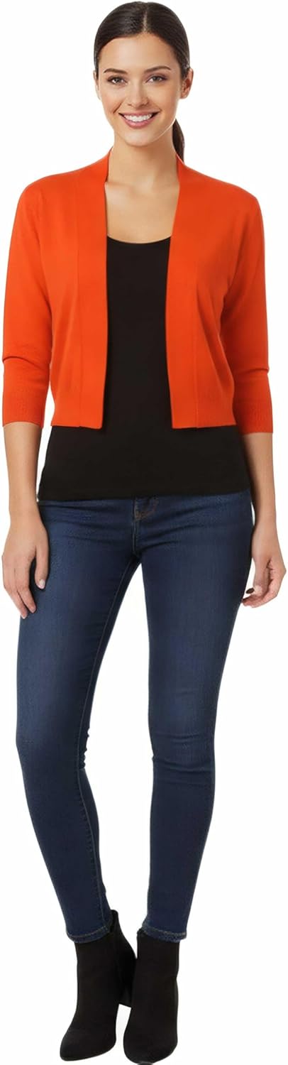 Allsense Women's 3/4 Sleeve Cropped Bolero Shrug Cardigan - Image 6