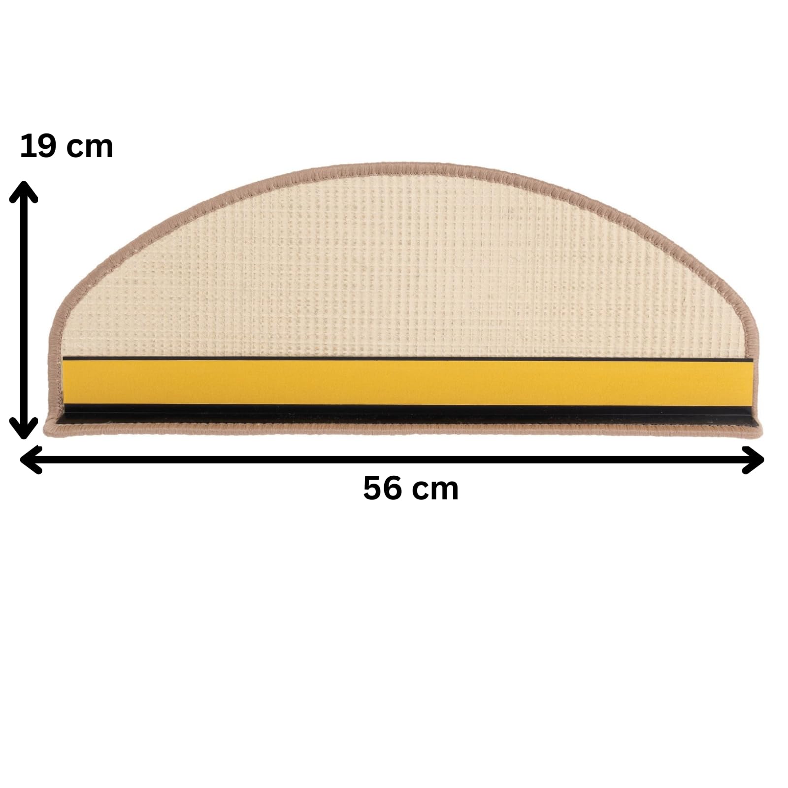 KARAT Tapis d'escalier Sisal - Protection d'escalier, antidérapant et Autocollant - Tapis d'escalier pour intérieur - Tapis pour marches (Rouge, Semicirculaire | 23,5 x 65 cm