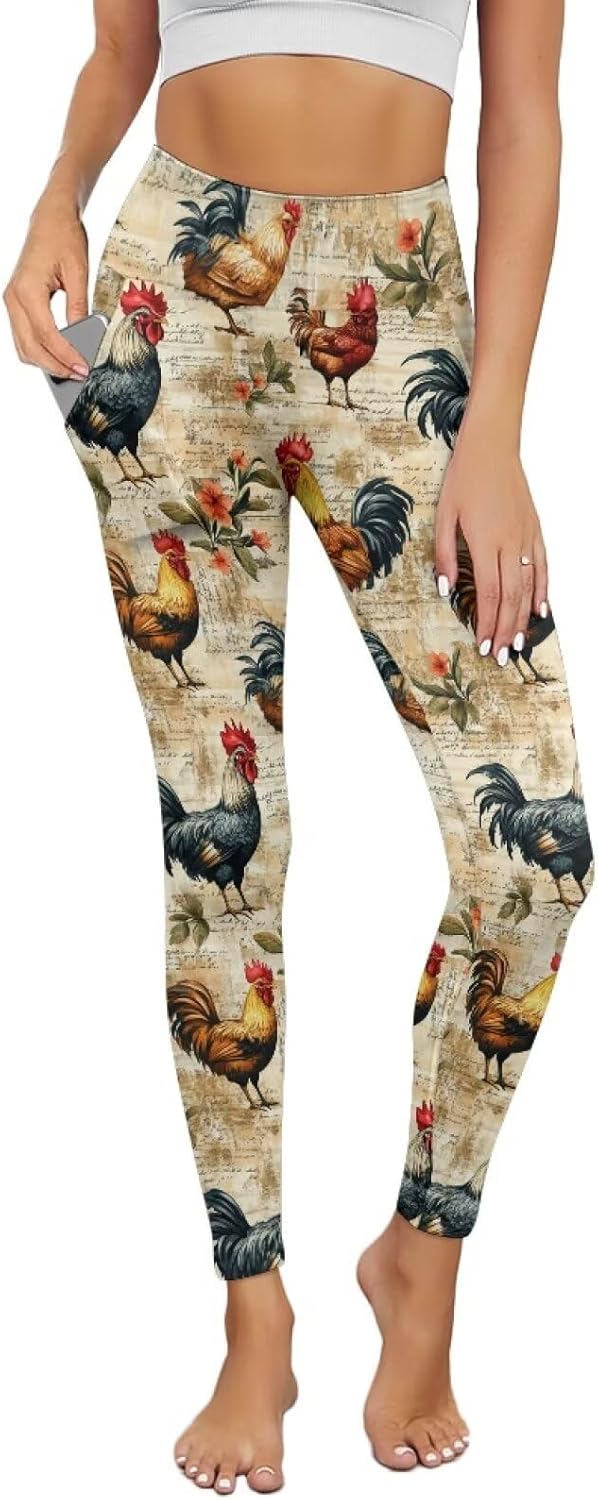 Women's Yoga Pants Leggings High Waist Full Length Yoga Pants Tummy Control Tights Workout Pants with Pockets