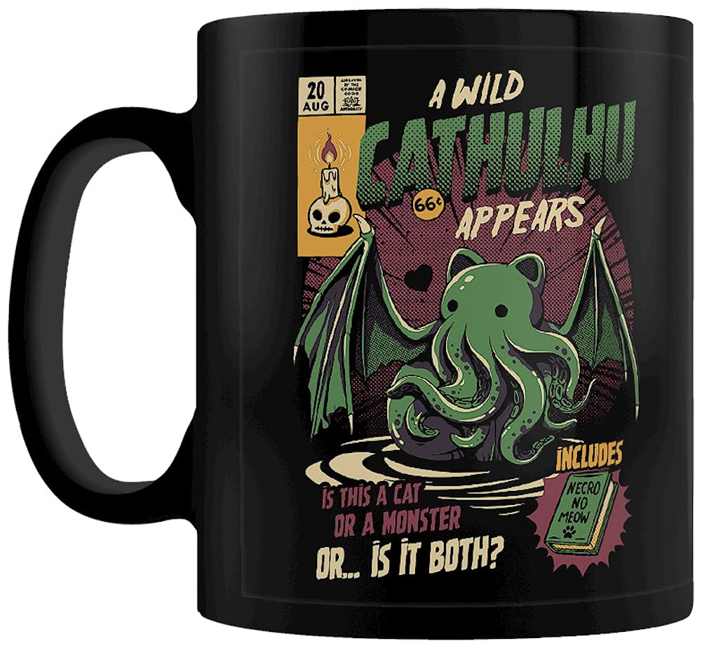 Ilustrata Cathulhu Black Coffee Mug
