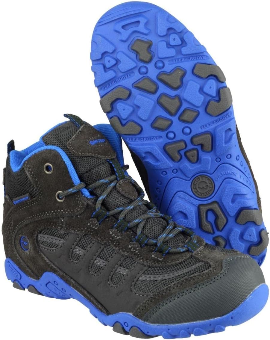 Hi-Tec Big Boys' Tec Penrith Mid Waterproof Boots 11 UK Charcoal/Cobalt Blue