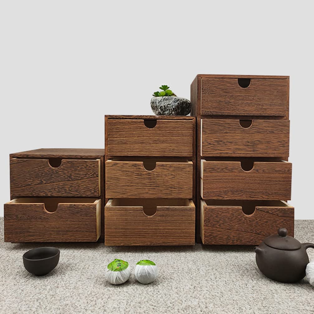 Schreibtisch-Organizer aus Holz, 2 Schubladen, kleine Aufbewahrungsbox für Zuhause, Büro, Schulbedarf und Mehrzweckgebrauch, stilvoller Schreibtisch-Organizer aus Holz mit Schubladen