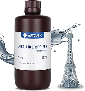 ANYCUBIC Upgraded ABS-Like 3D Printer Resin, Hardness and Toughness 405nm UV-Curing Resin, High Precision and Easy to Post-Process Standard Photopolymer Resin for LCD DLP 3D Printing (1000g, Grey)