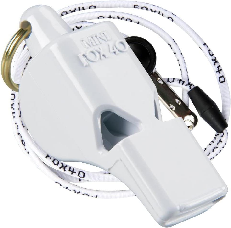 Fox 40Mini Safety Whistle with Breakaway Lanyard White