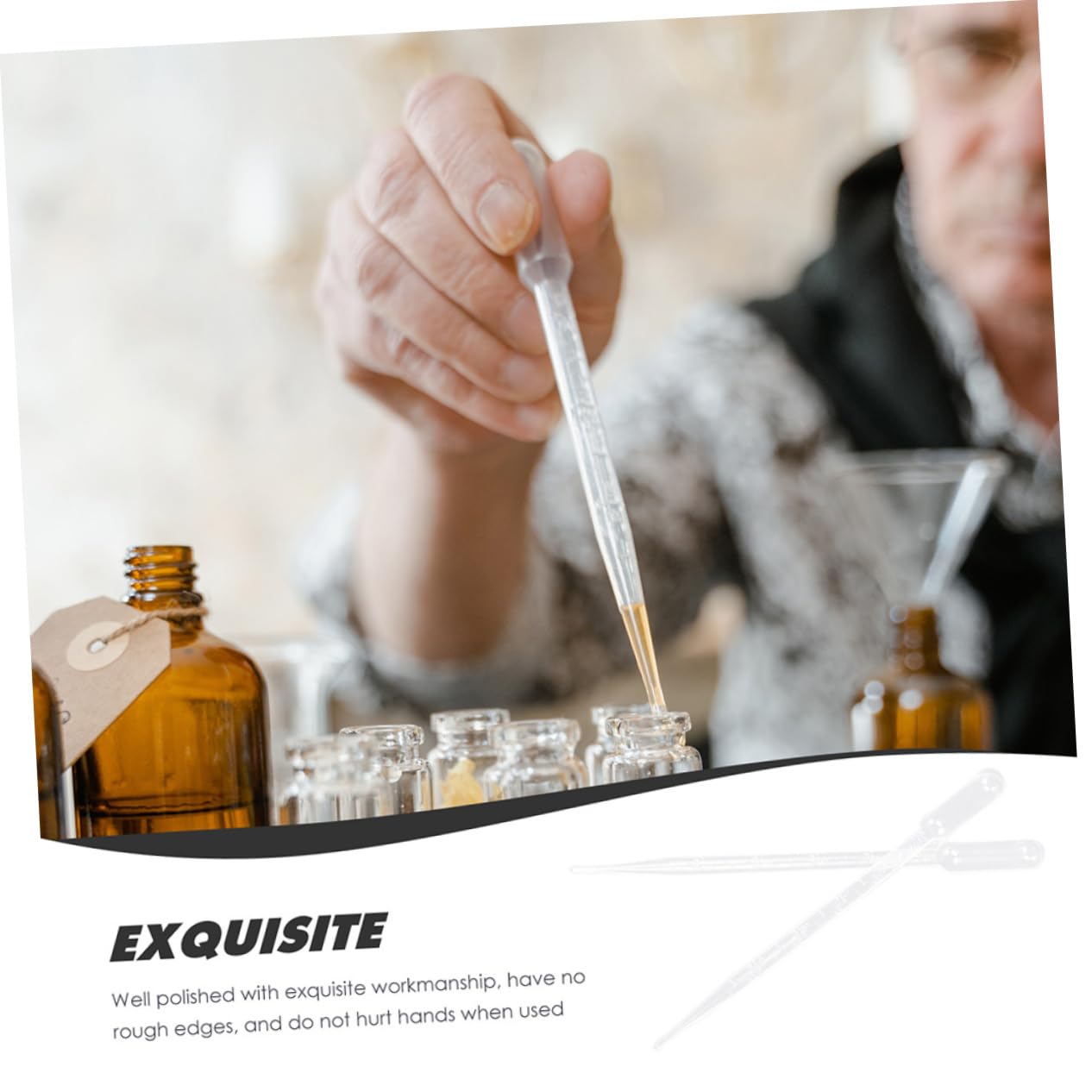 Ipetboom 100Pcs Pipette Droppers for Essential Oils Chemistry Crafts Sturdy Design Easy Liquid Transfer Safe Lightweight for Aromatherapy DIY Projects