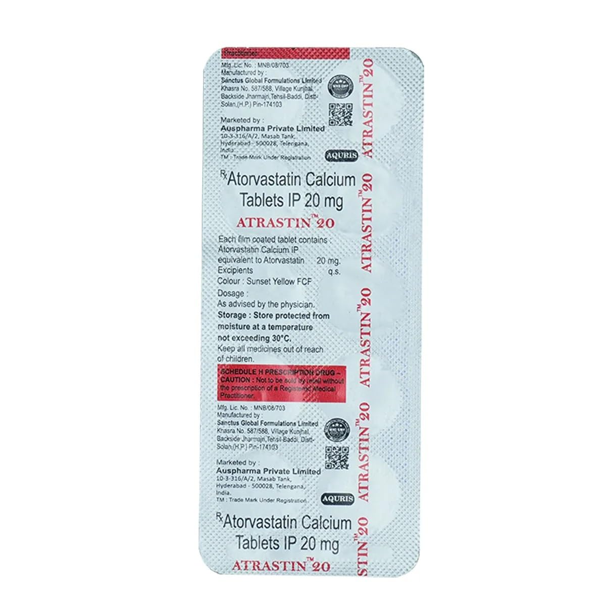 Atrastin 20 - Strip of 10 Tablets : Amazon.in: Health & Personal Care