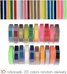 Walmeck 3D Plastic Embossing Label Tape Refill for DYMO 12965 1610 Label Maker with 3/8 Inch * 9.8 feet, 10 Roll (Random Color Delivery)