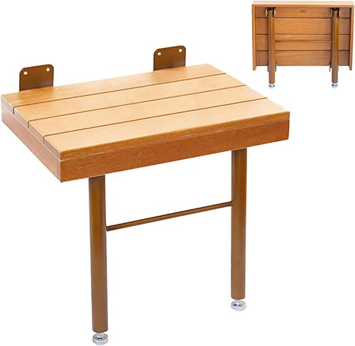 Banco de ducha de teca  Asiento de ducha plegable montado en la pared  Bancos de ducha para ducha interior para sentarse  Asiento de ducha de teca