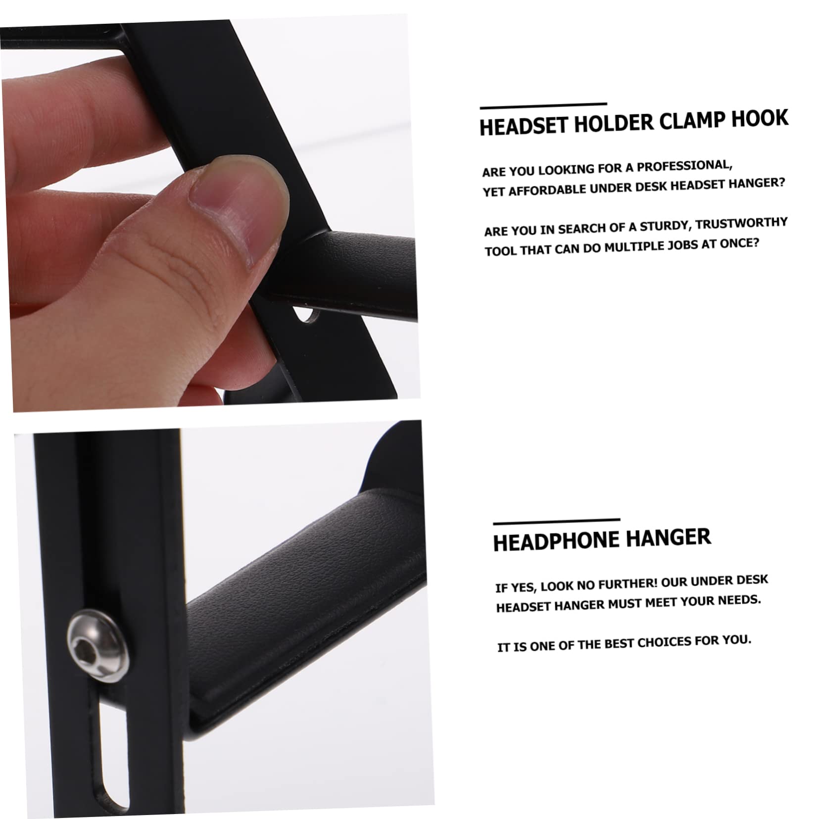 jojofuny Soporte para Auriculares De 3 Piezas Ajustable para Escritorios De Diferentes Anchos Sin Almohadilla Incluida.