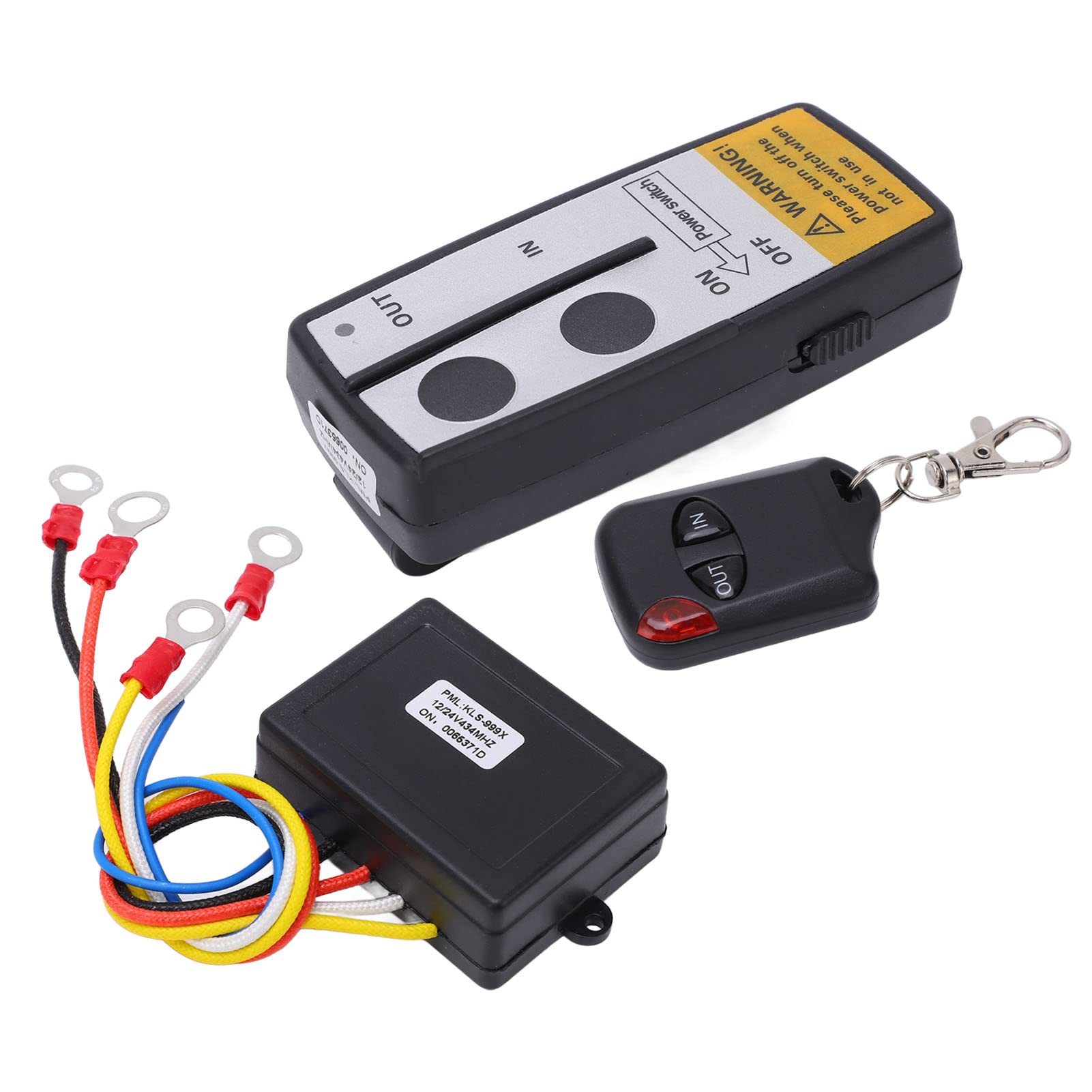 Kit Telecomando Wireless per Verricello con Ricevitore, Accessorio Universale a Lungo Raggio 12V 24V 75Ft con Interruttori e Indicatori, Buon Effetto Anti-Interferenza