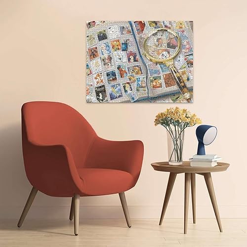 Miniatura 4 de Ravensburger - Álbum de sellos de Disney - Rompecabezas de 2000 piezas - Con Mickey Mouse, Minnie, Cenicienta, Elsa y más - Enmarcable - Calidad