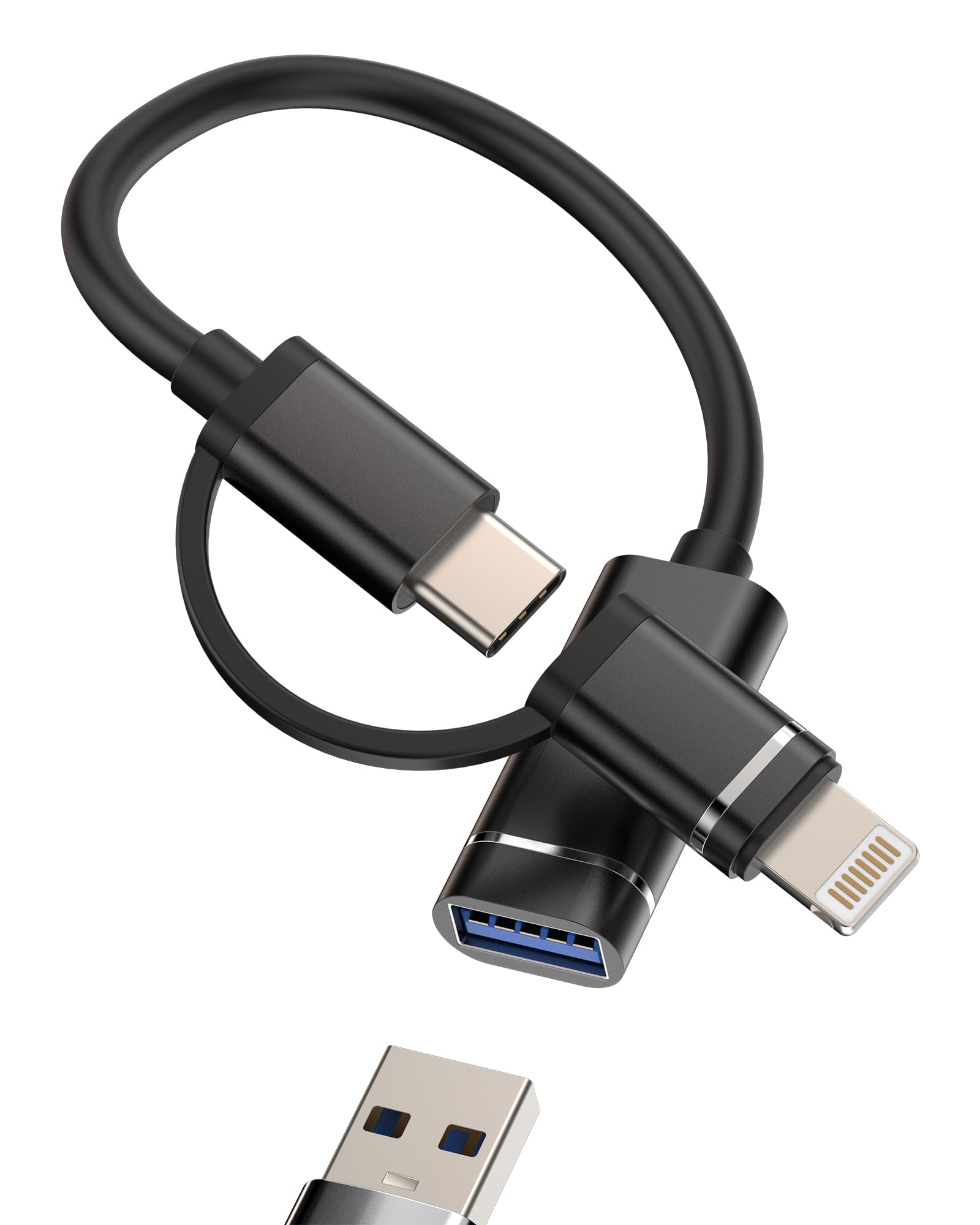 Amazon.com: USB A to UBS C Lightning Adapter (2in1) OTG 3.0 Cable