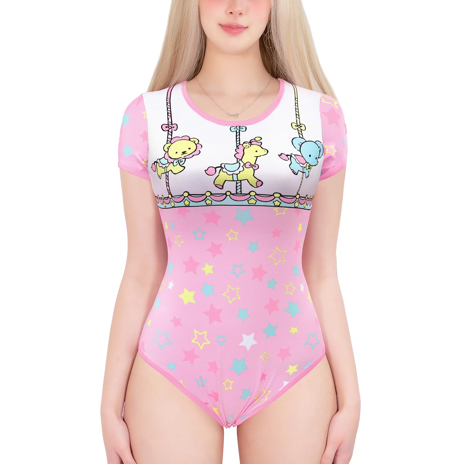 LittleForBig Jedwabiste śpioszki Onesie Piżama Bodysuit - Mały cyrk Kombinezon Body