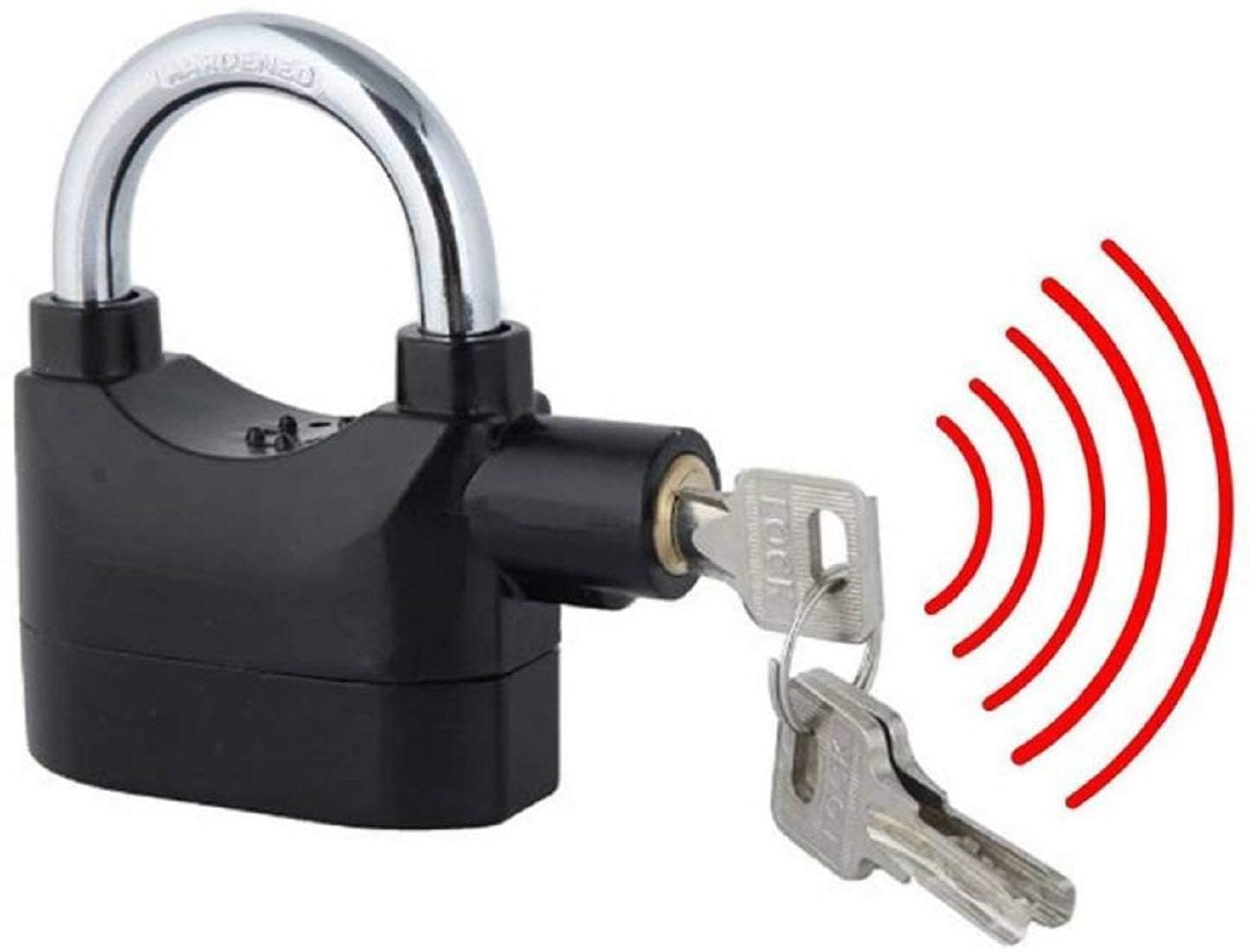 Generic Anti Theft Metal Motion Sensor Alarm Key Lock | 110dBA Waterproof Security Padlock for Home, Office, and Bike Protection | Universal Use Motion-Sensing Door and Lock Alarm-image-2