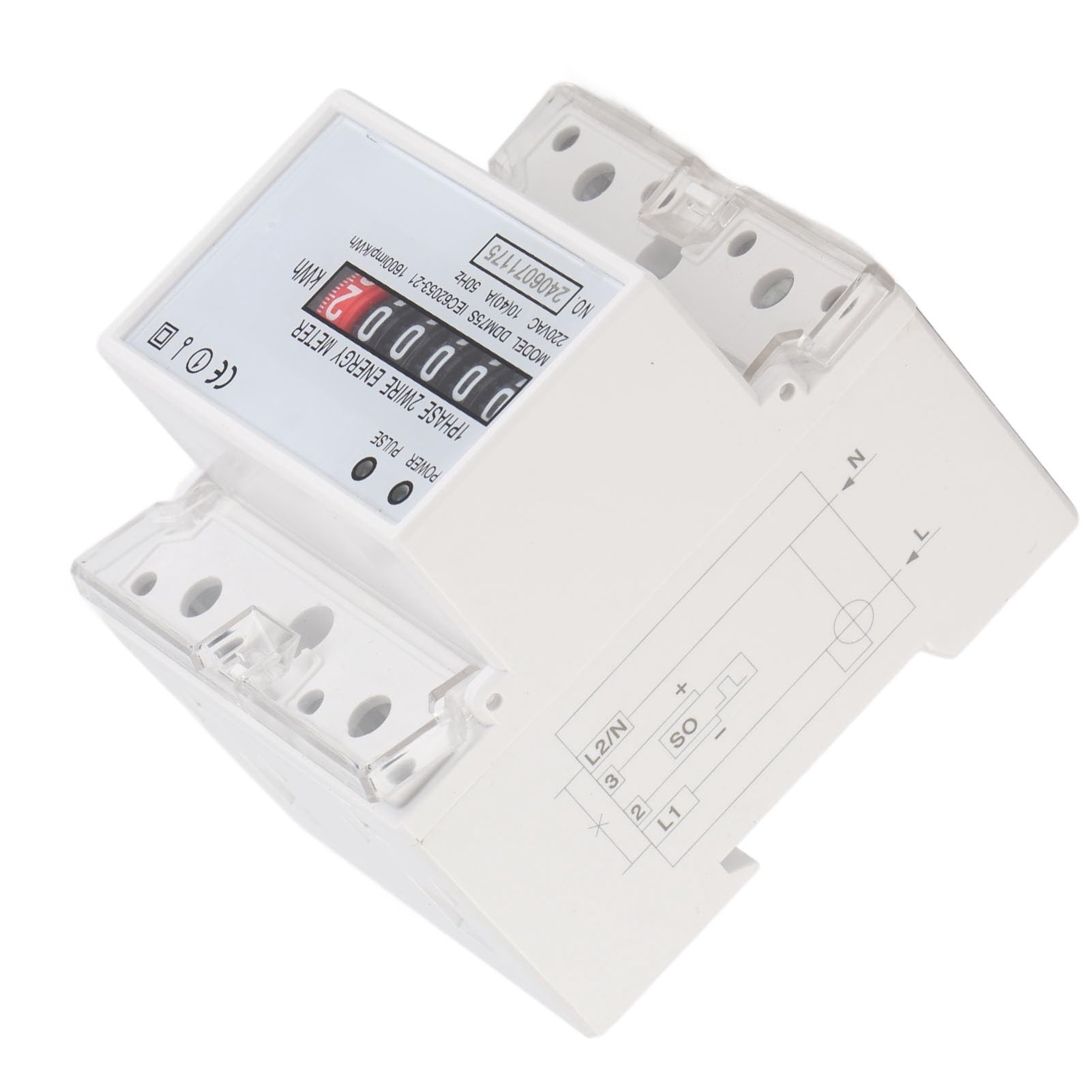Medidor de Energía Vatímetro de Consumo de Energía Eléctrica en Carril DIN Monofásico 4P LED - DDM75S 10-40A para un Monitoreo Preciso