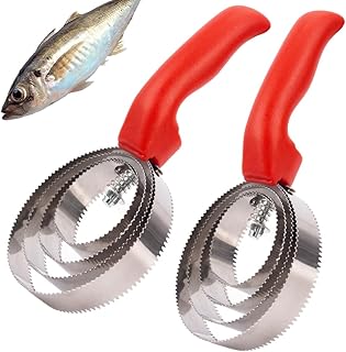 Fish Skin Brush Fast Remove, 2 Pack Stainless Steel Fish Scaler Remover, Heavy Duty commercial Fish Scaler Brush Fish Scaler Cleaning, Stainless Steel Sawtooth Easily Remove Fish Scales