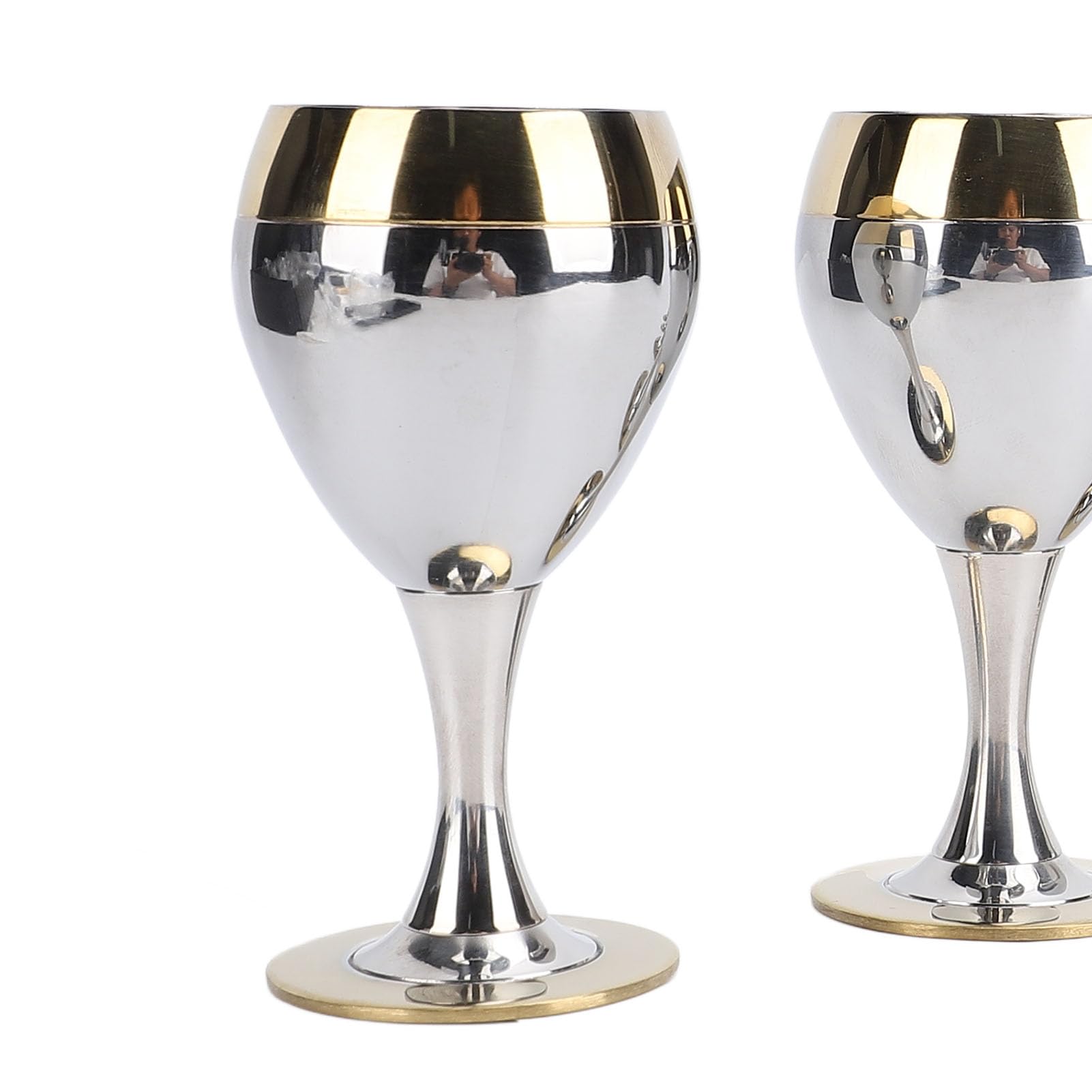 Fdit Verres à Vin en Acier Inoxydable, Gobelets Métalliques Élégants pour