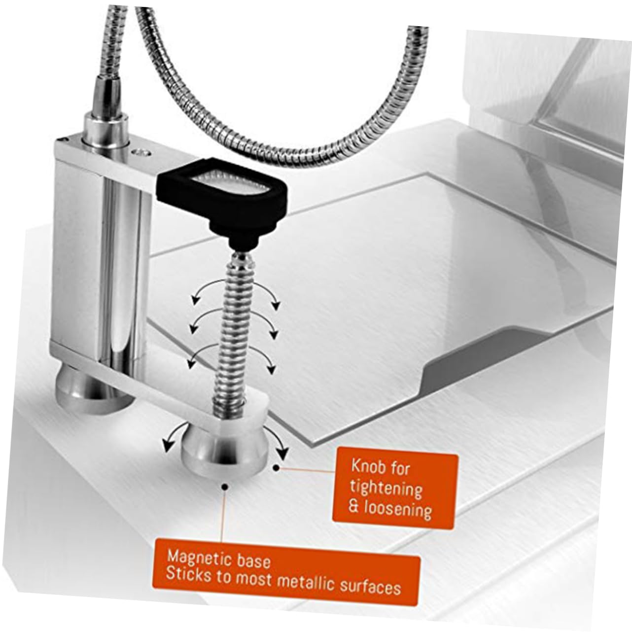 KICHOUSE Barbecue LED Lamp Flexible Outdoor BBQ Light Aluminium Alloy Construction Lighting for Grilling Heat Weather Resistant Lightweight Portable Design Battery Not Included