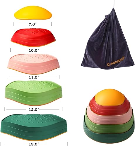Miniatura 3 de 5 piedras de equilibrio de plástico antideslizante para promover las habilidades de coordinación de los niños, juguete sensorial