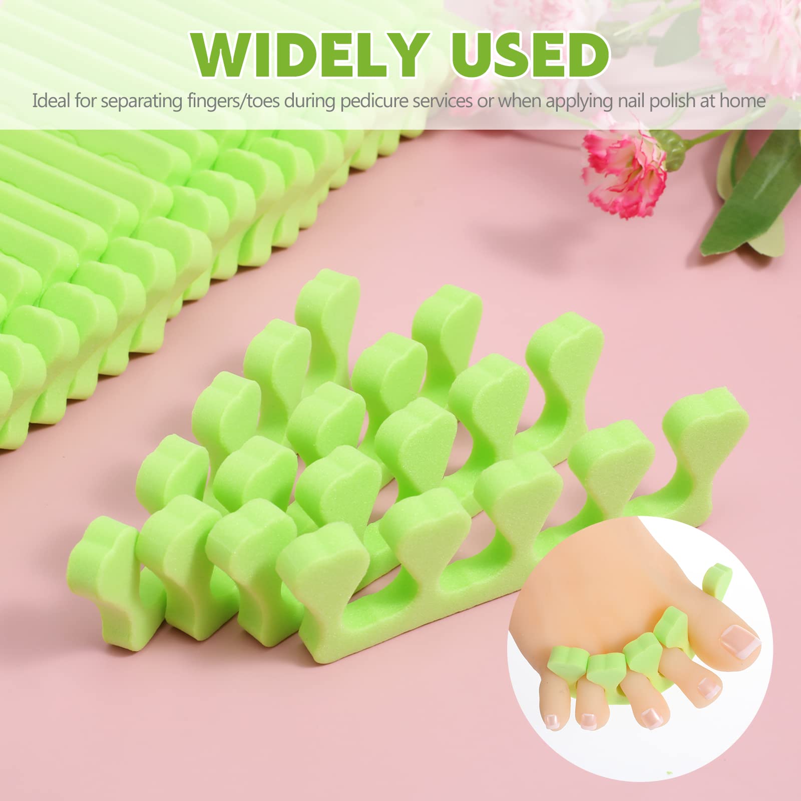 FOMIYES 100 pares de separadores desechables de dedos suaves de silicona espaciadores de dedos de espuma para los dedos de los pies separadores suaves