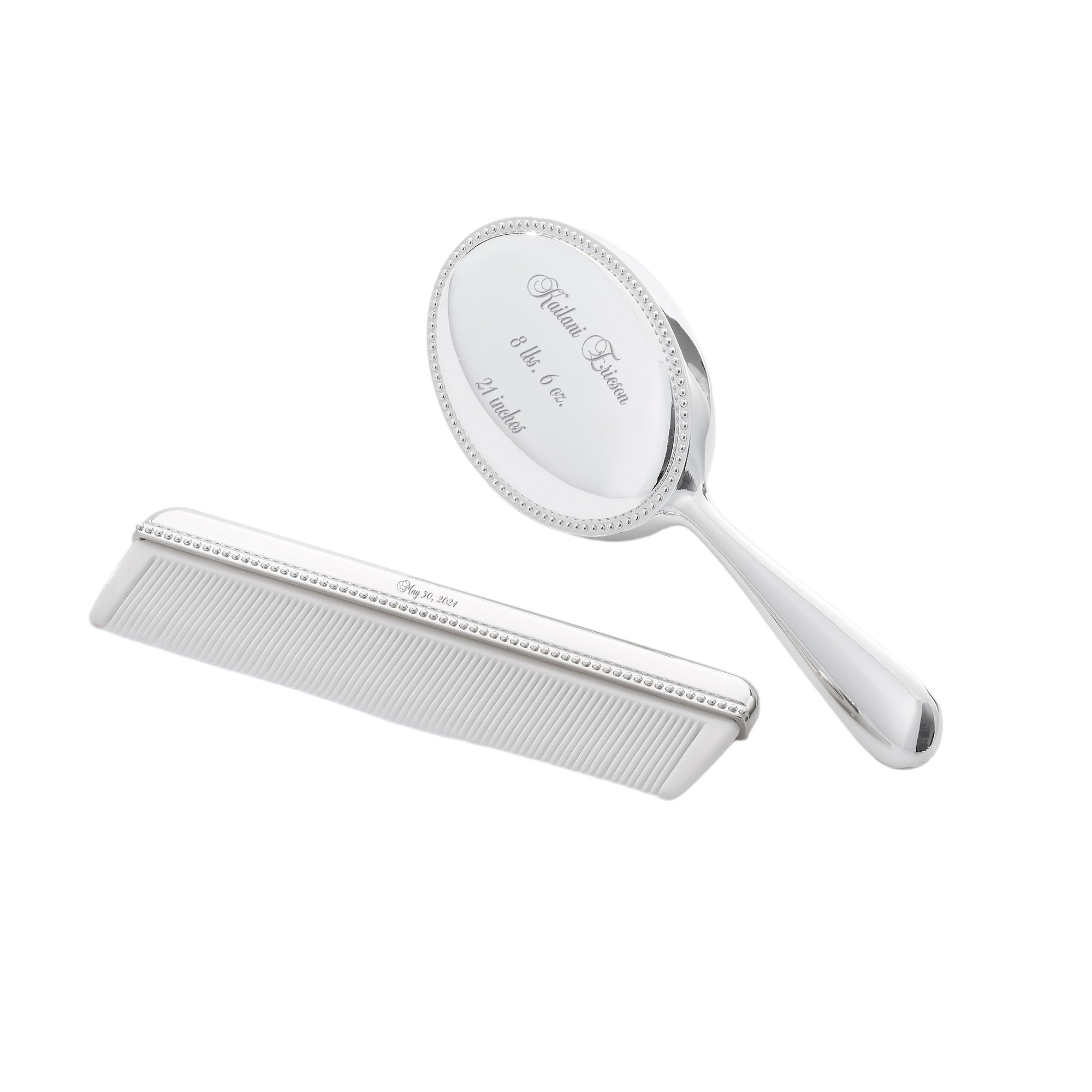 Silver Baby’s First Brush and Comb Set (Free Customization) - Things Remembered