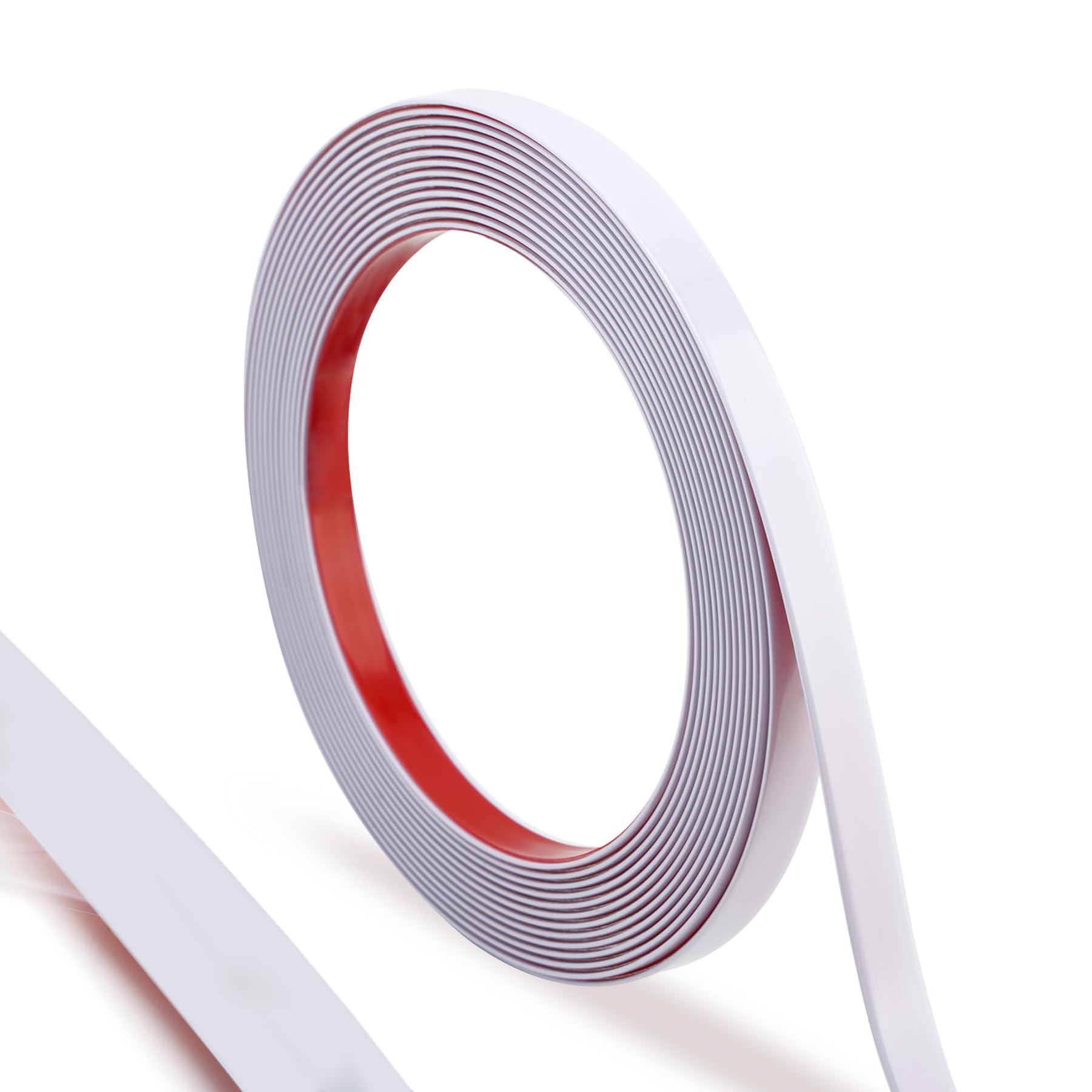 Trimold Glänzendes Weiß Trim Peel-and-Stick, Flexible Spiegelrand-Design, Wand, Decke, Boden, Schrank- und Fliesenränder, 5m x 2cm