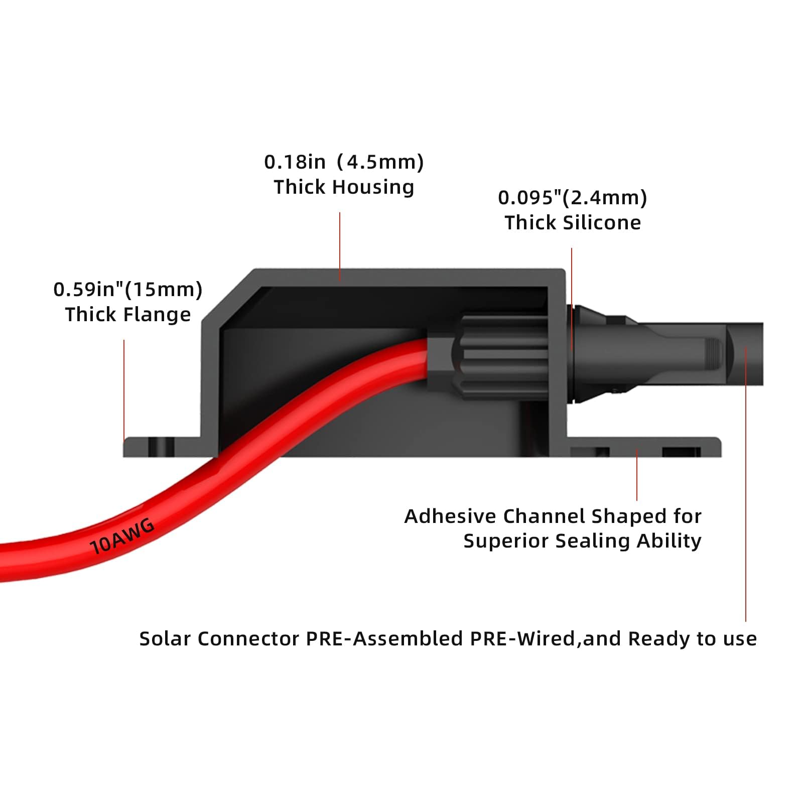 Cavo di prolunga per pannello solare a doppio ingresso per pannello solare installato - Cavo per pannello solare da 10 AWG, 6 m, con connettori solari per camper, camper, camper e progetti solari,