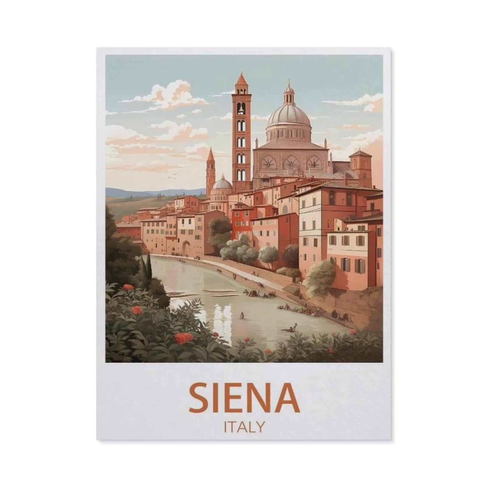 Puzzles for Adults Jigsaw Puzzles 1000 Pieces for Adults Kids,Siena Italy Vintage Travel Poster,,Wood Puzzle Jigsaw Puzzle Artwork Intellective Educational Toys Gifts(75x50cm)-AV41 — image 1