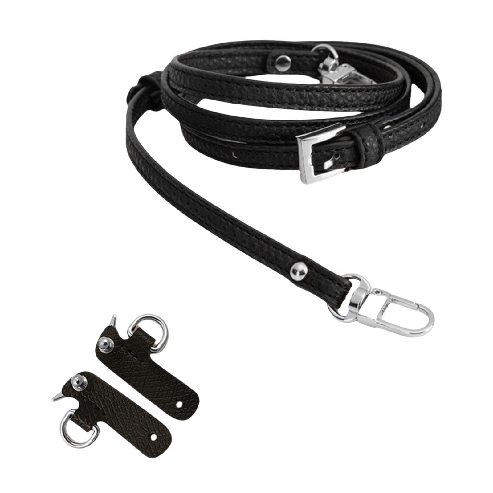 NIVAA Purse Strap Handbag Shoulder Strap for Shoulder Handbags Small Bag Briefcase Black Silver Buckle-image-27