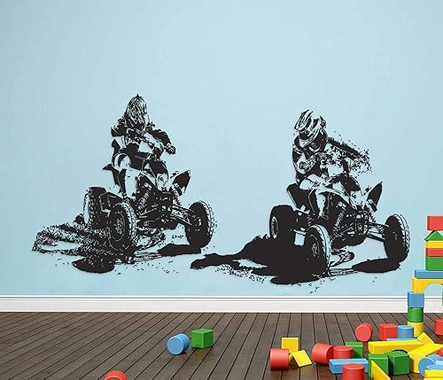 Calcomanías de pared ATV Quad Bikes Racing ATV Off Road, calcomanías de pared para cuatrimoto, decoración de pared de 4 ruedas, decoración de pared