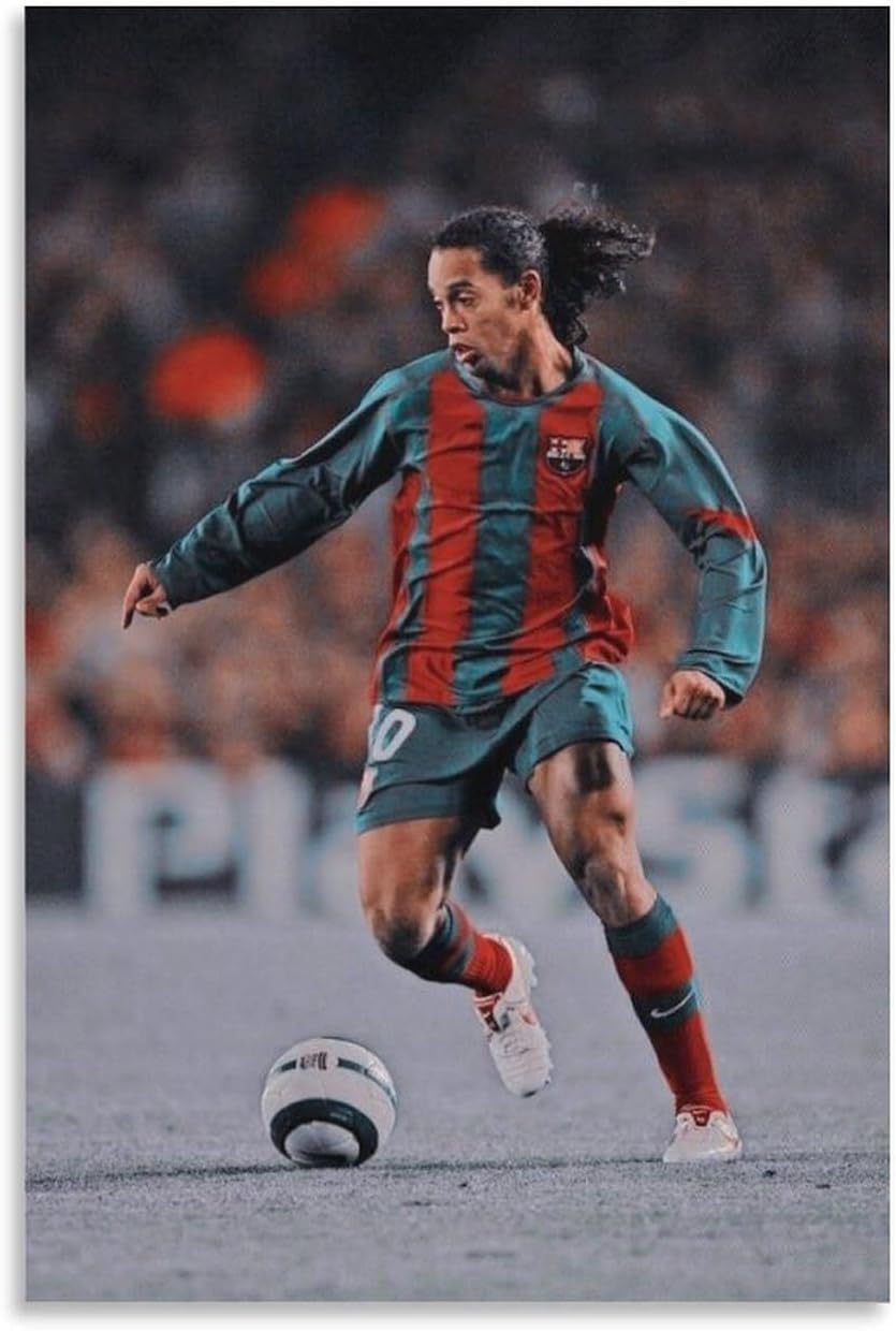 Ronaldinho Legendary Brazilian Football Player Poster (8) Artworks Picture Print Poster Wall Art Painting Canvas Gift Decor Home Posters Decorative 16x24inch(40x60cm)