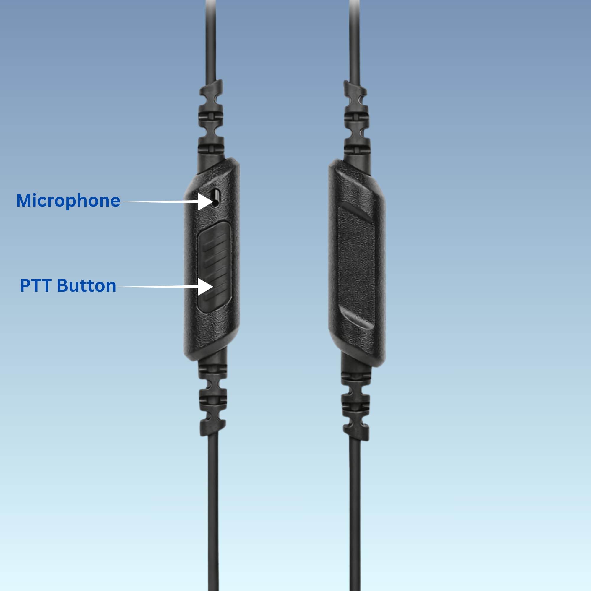 Casque USB C Push-to-Talk - Oreillette en forme de C avec micro PTT intégré et embout amovible - Compatible avec MS Teams et application Talkie Walkie Zello - VP PTT S27