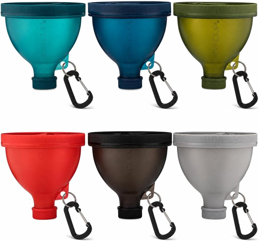 Hydra Cup Protein Powder Funnel Set 6 Pack, w/Stand for Filling Bottles
