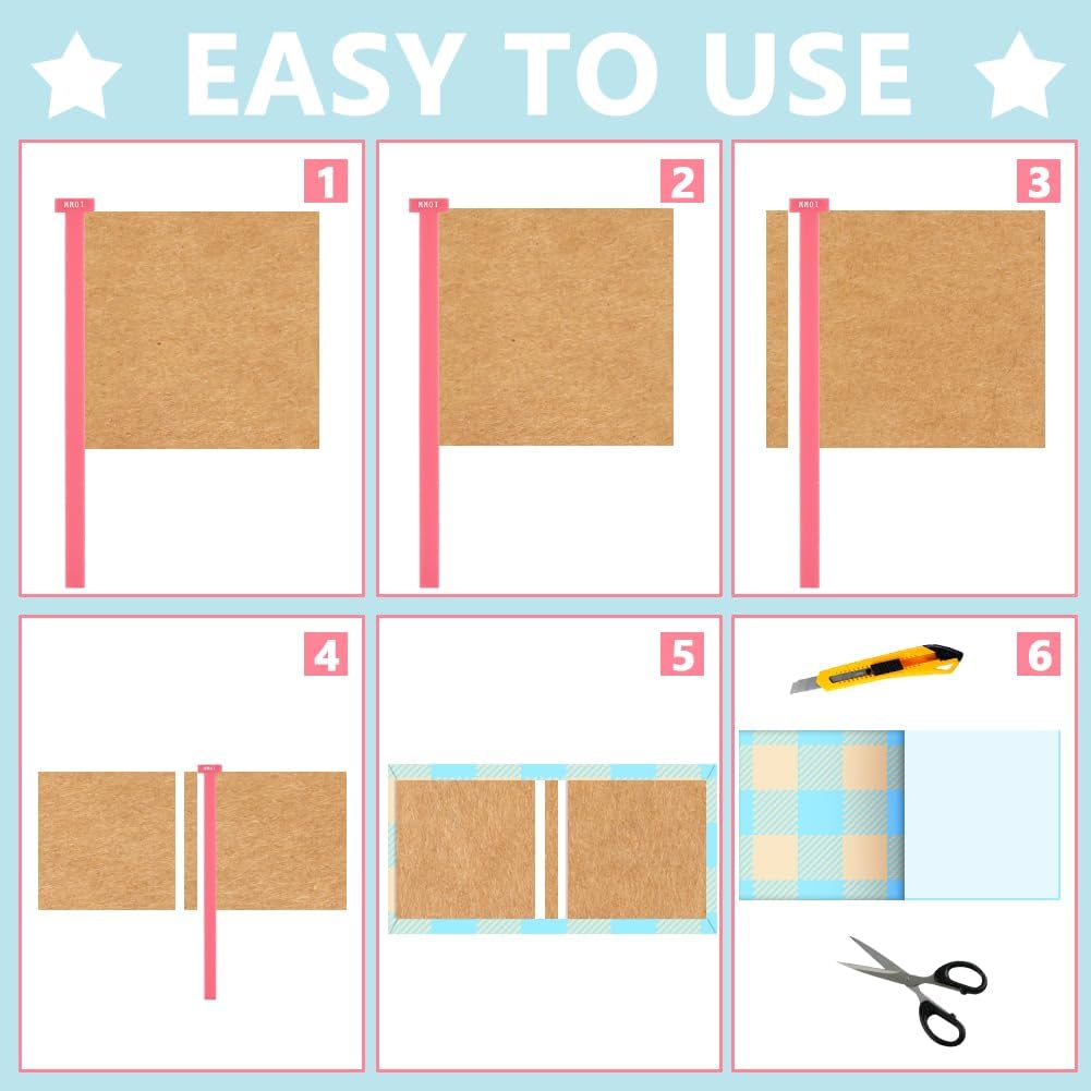 BENECREAT 10pcs Acrylic Bookbinding Spacer Tools, Pink T Shape Straight Edge Book Binding Kit for Making Books with Double Cover Structure, Album Cover, 3/4/5/6/7/8/9/10/19.5/29.5mm