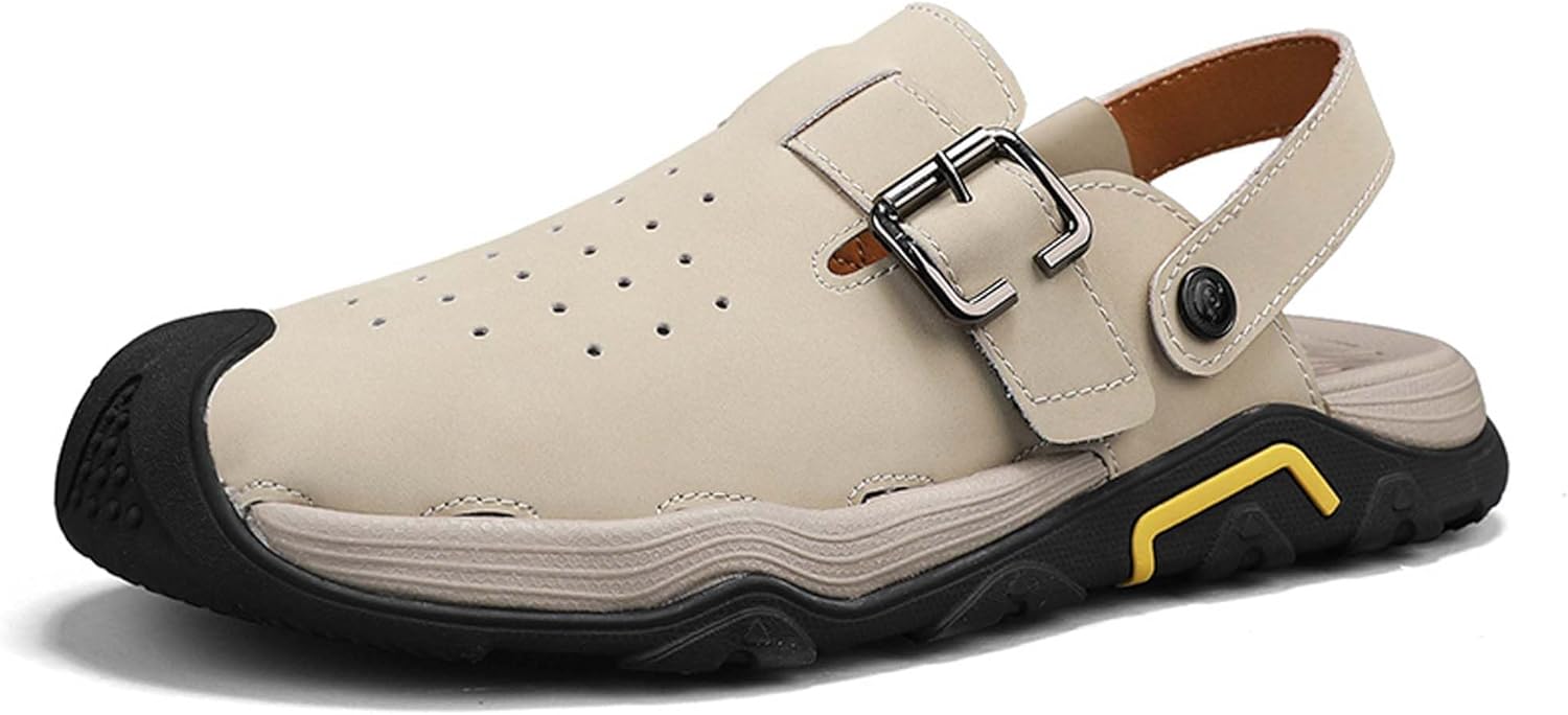 Men's Sports Sandals Slippers Fashion Baotou Slippers Anti-Slip Quick-Dry Outdoor Fisherman Beach Shoes Casual Walking Clogs Garden Shoes