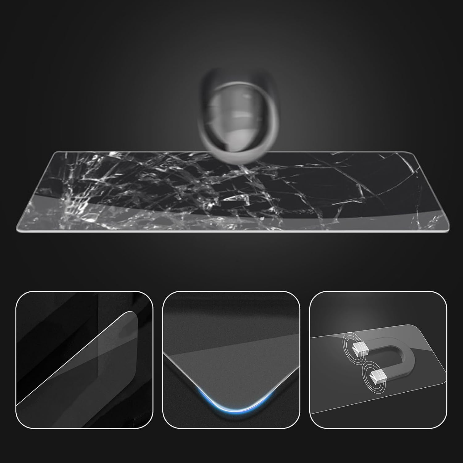 9-Inch Android Car Navigation Screen Protector, Anti-Fingerprint Tempered Glass with Cleaning Kit, Scratch Resistant Central Control Touch Screen Film for Vehicle GPS Display