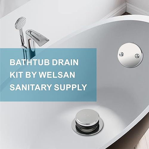 Miniatura 29 de Juego de montaje de reborde de drenaje de bañera color negro, con punta de desagüe de un solo agujero, kit de recambio de rosca gruesa con placa